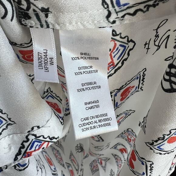 Karl Lagerfeld White Long Sleeve Paris France Shirt Women's Small Button Down - Picture 5 of 5